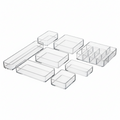 7PCS/Set Desk Drawer Organizers Set Plastic Bathroom Storage Makeup Organizer Clear Transparent Storage Box Drawer Organizer